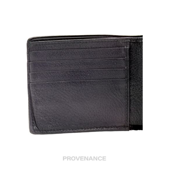 🔴 Gucci Logo Stripe Web Bifold Wallet - Black Leather - Picture 7 of 10